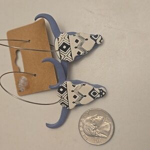 Longhorn skull Aztec  hoop earrings
